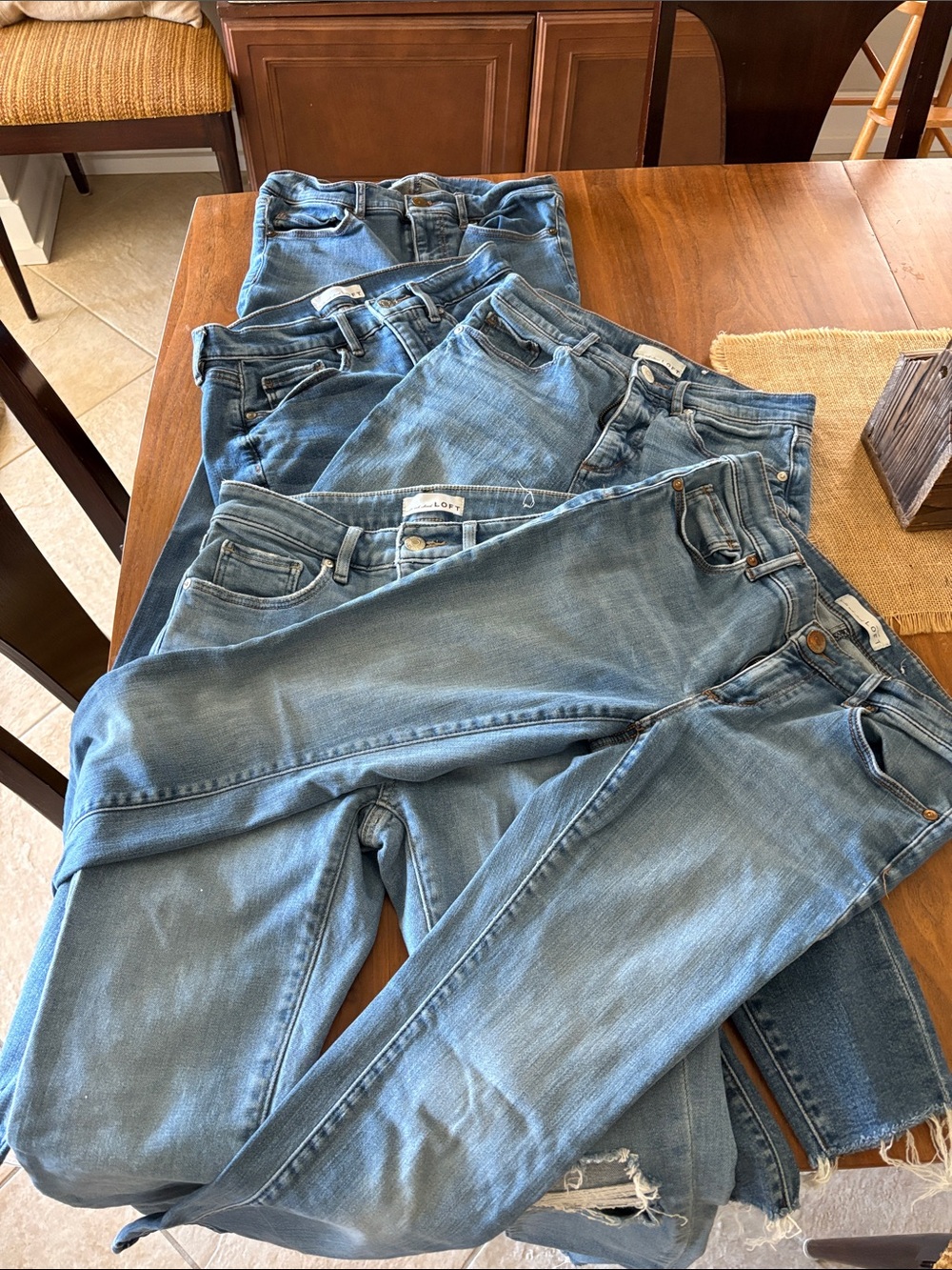 LOFT Light Blue Skinny Jeans - Stretch Denim